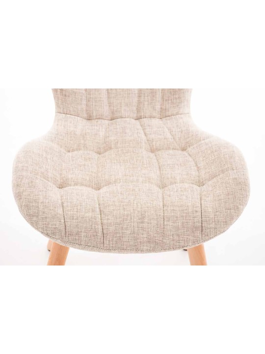 Lot de 4 chaises Elda tissu naturel, crème