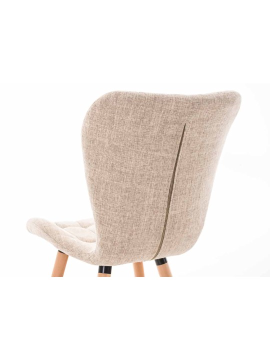 Lot de 4 chaises Elda tissu naturel, crème