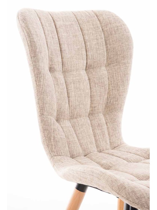 Lot de 4 chaises Elda tissu naturel, crème