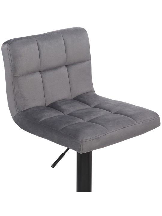 Lot de 2 tabourets de bar Feni velours, gris Lot de 2 tabourets de bar Feni velours, gris