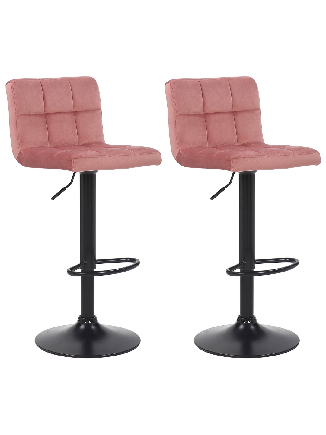 Lot de 2 tabourets de bar Feni velours, rose