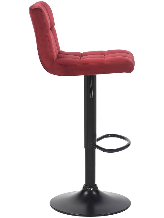 Lot de 2 tabourets de bar Feni velours, rouge