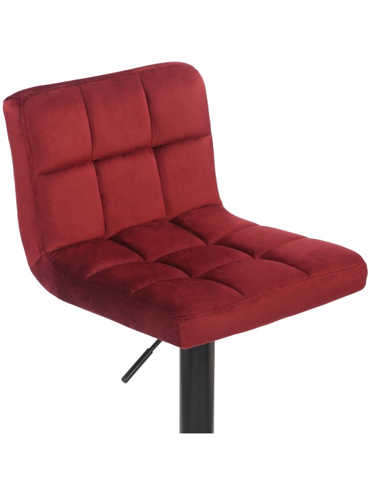 Lot de 2 tabourets de bar Feni velours, rouge