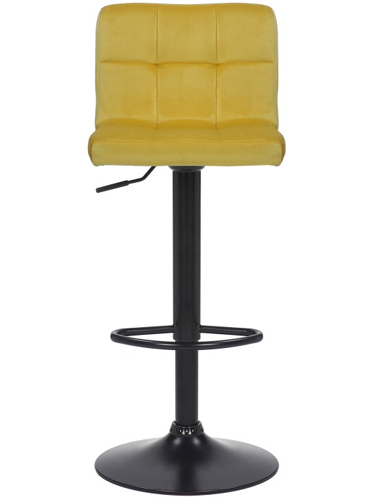 Lot de 2 tabourets de bar Feni velours, jaune