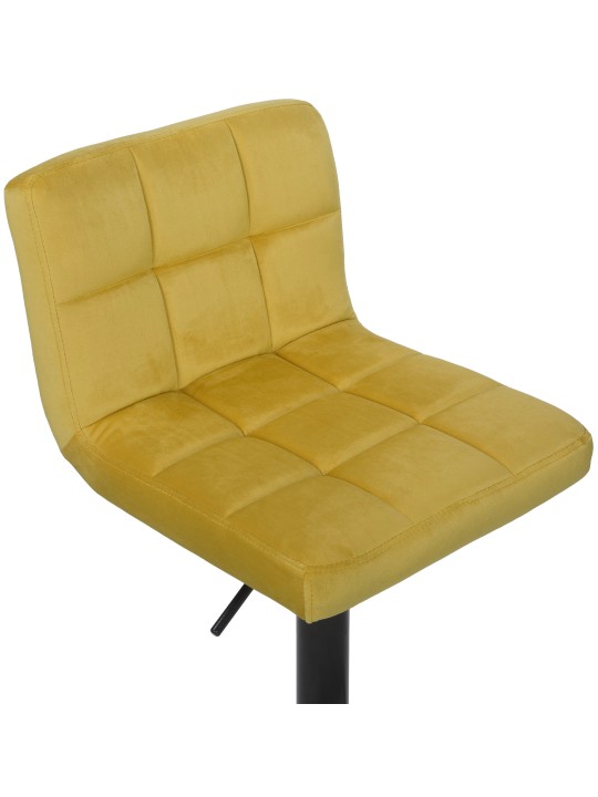 Lot de 2 tabourets de bar Feni velours, jaune