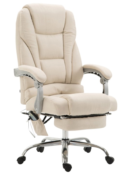Chaise de bureau Pacific en tissu avec fonction massage, crème Chaise de bureau Pacific en tissu avec fonction massage, crème