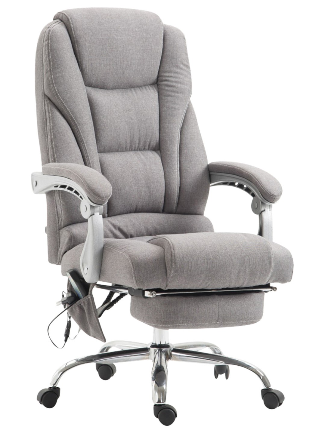 Chaise de bureau Pacific en tissu avec fonction massage, gris