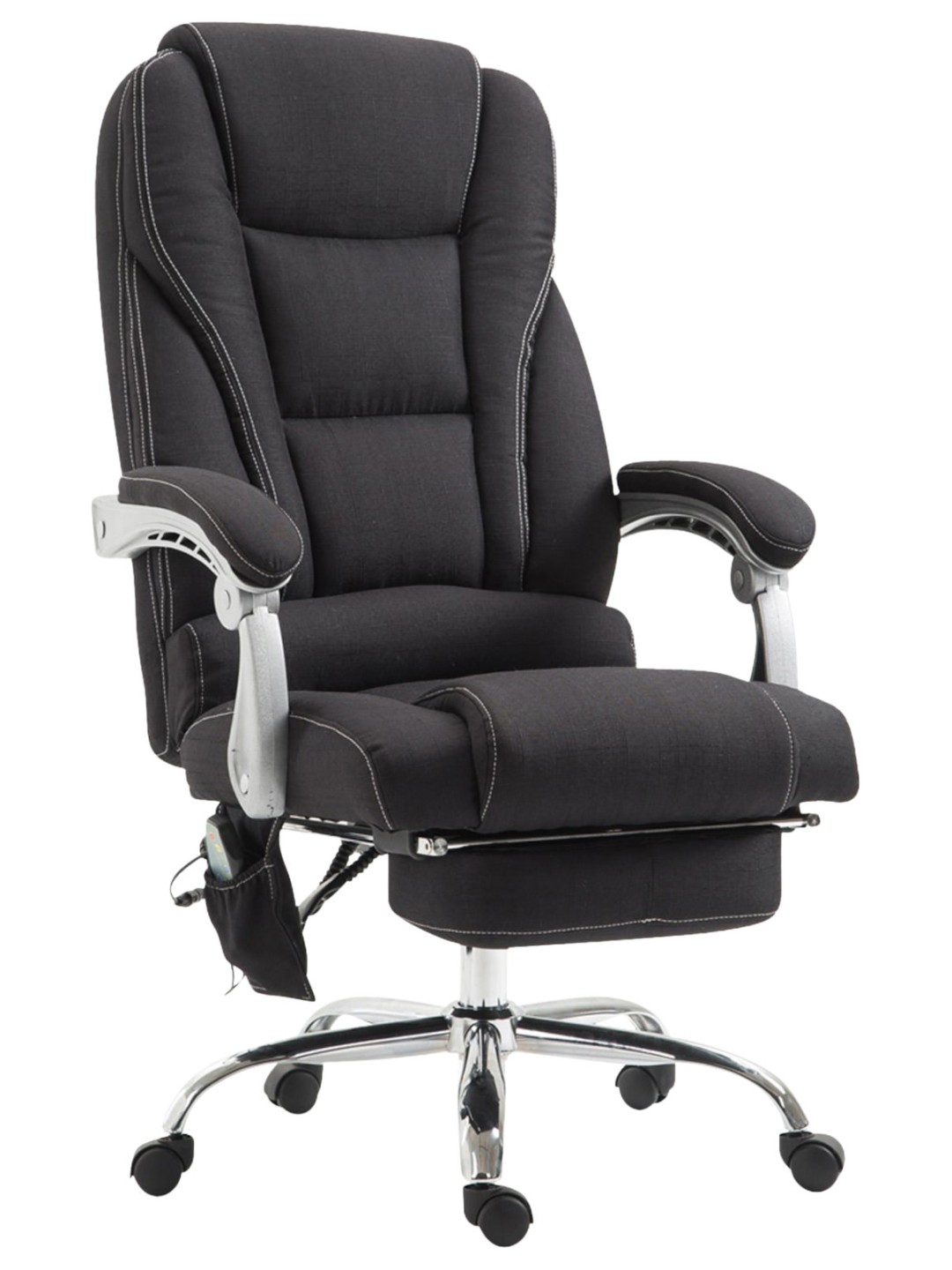 Chaise de bureau Pacific en tissu avec fonction massage, noir