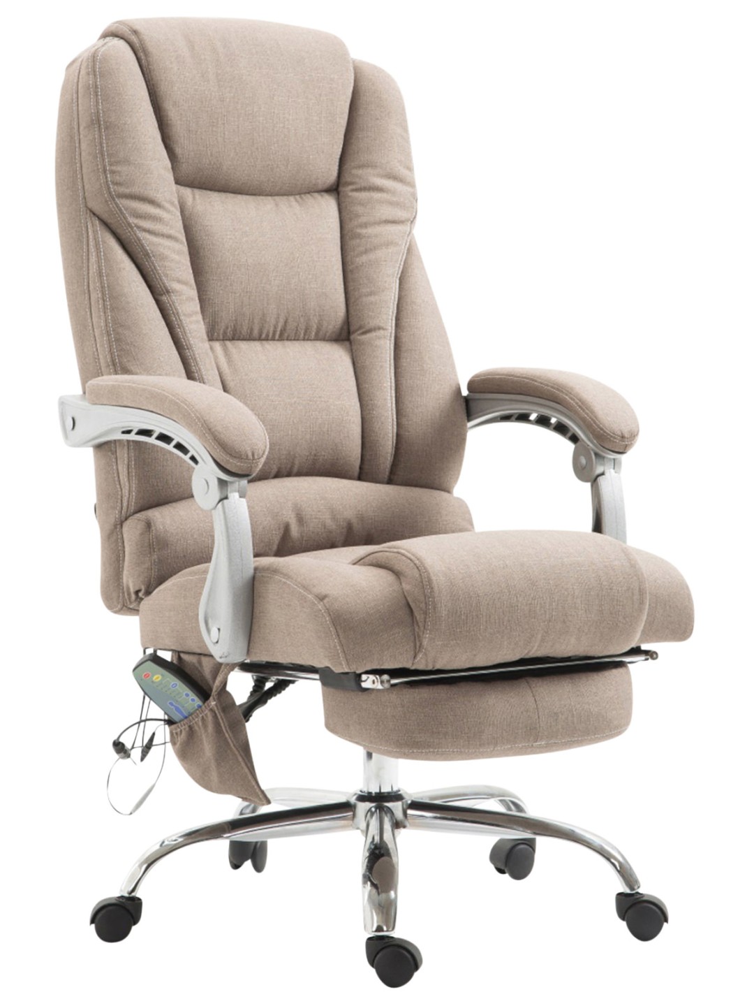 Chaise de bureau Pacific en tissu avec fonction massage, taupe