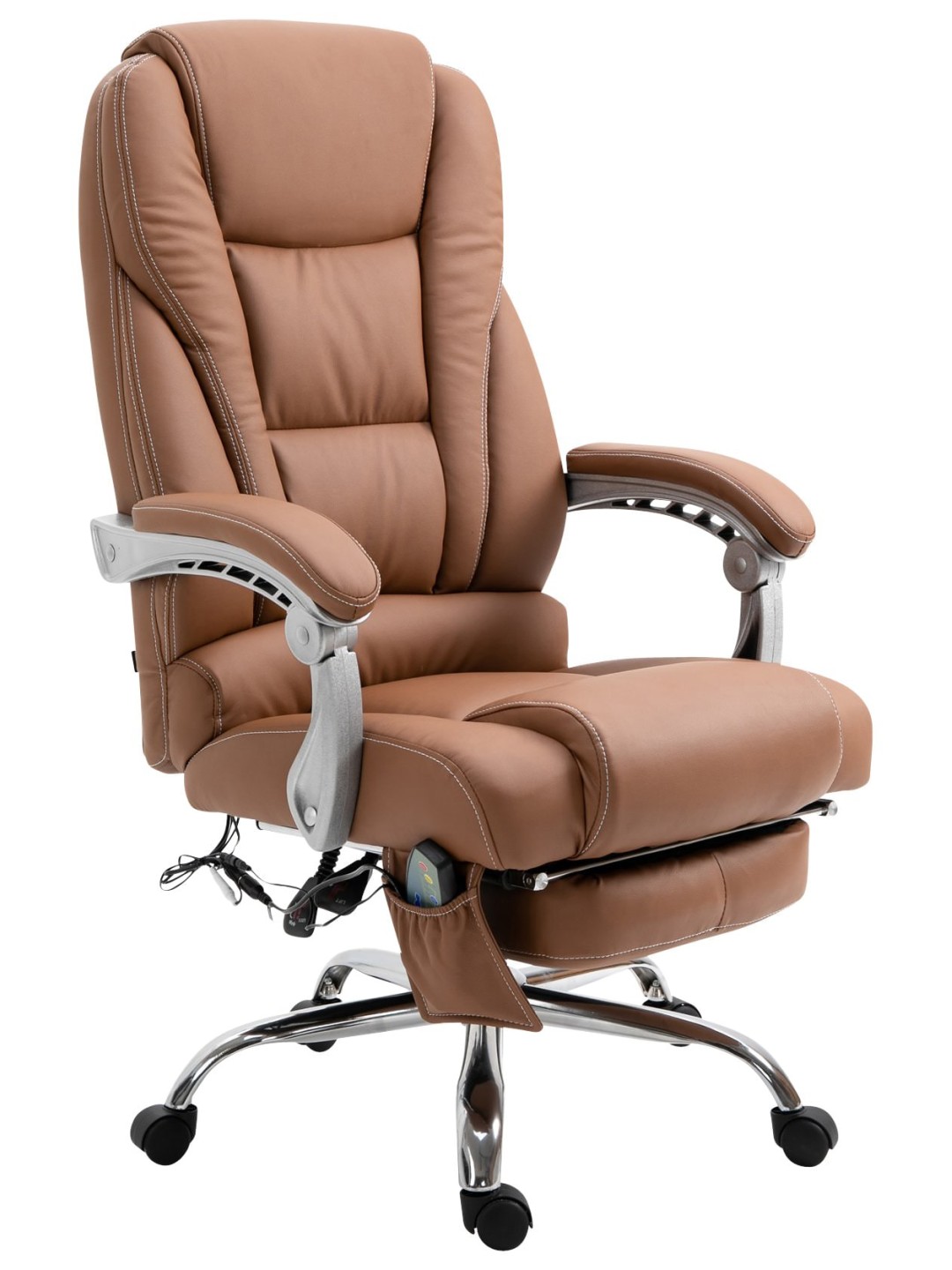 Fauteuil de bureau Pacific avec fonction massage, brun clair