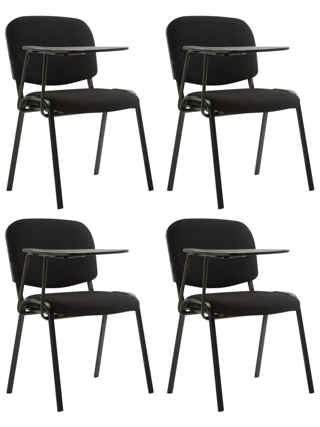 Lot de 4 chaises Ken avec table pliante en tissu, noir