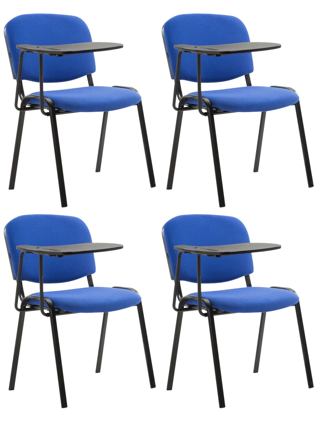 Lot de 4 chaises Ken avec table pliante en tissu, bleu