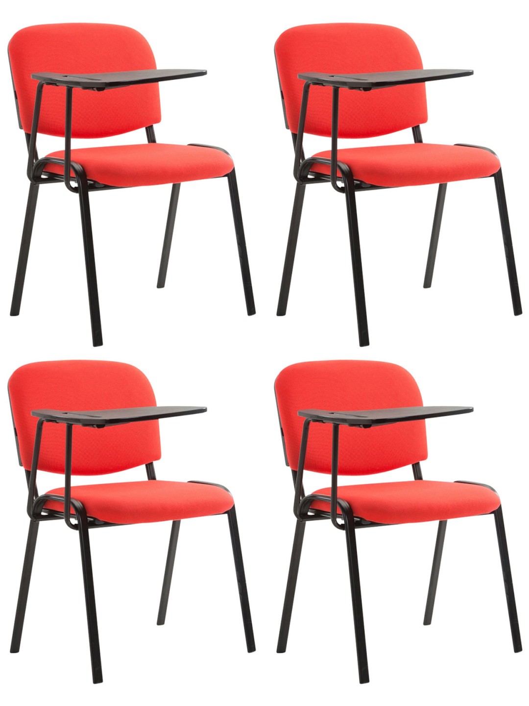 Lot de 4 chaises Ken avec table pliante en tissu, rouge