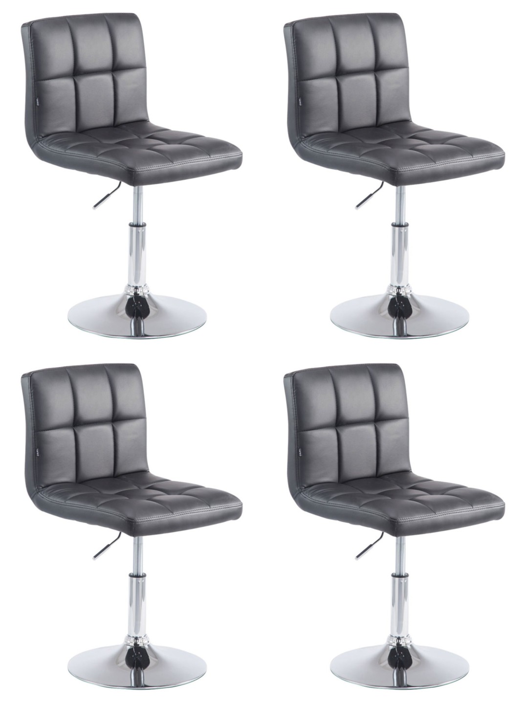 Lot de 4 tabourets de bar Palma V2, noir