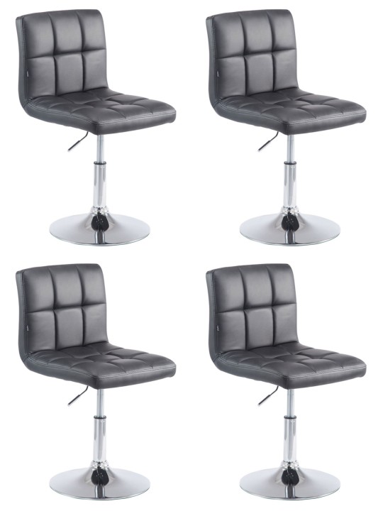 Lot de 4 tabourets de bar Palma V2, noir