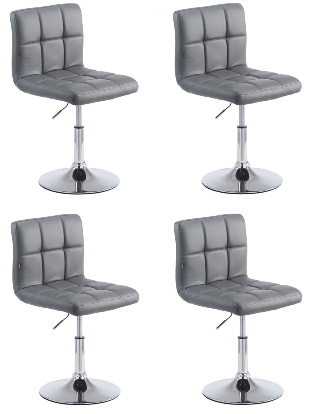 Lot de 4 tabourets de bar Palma V2, gris