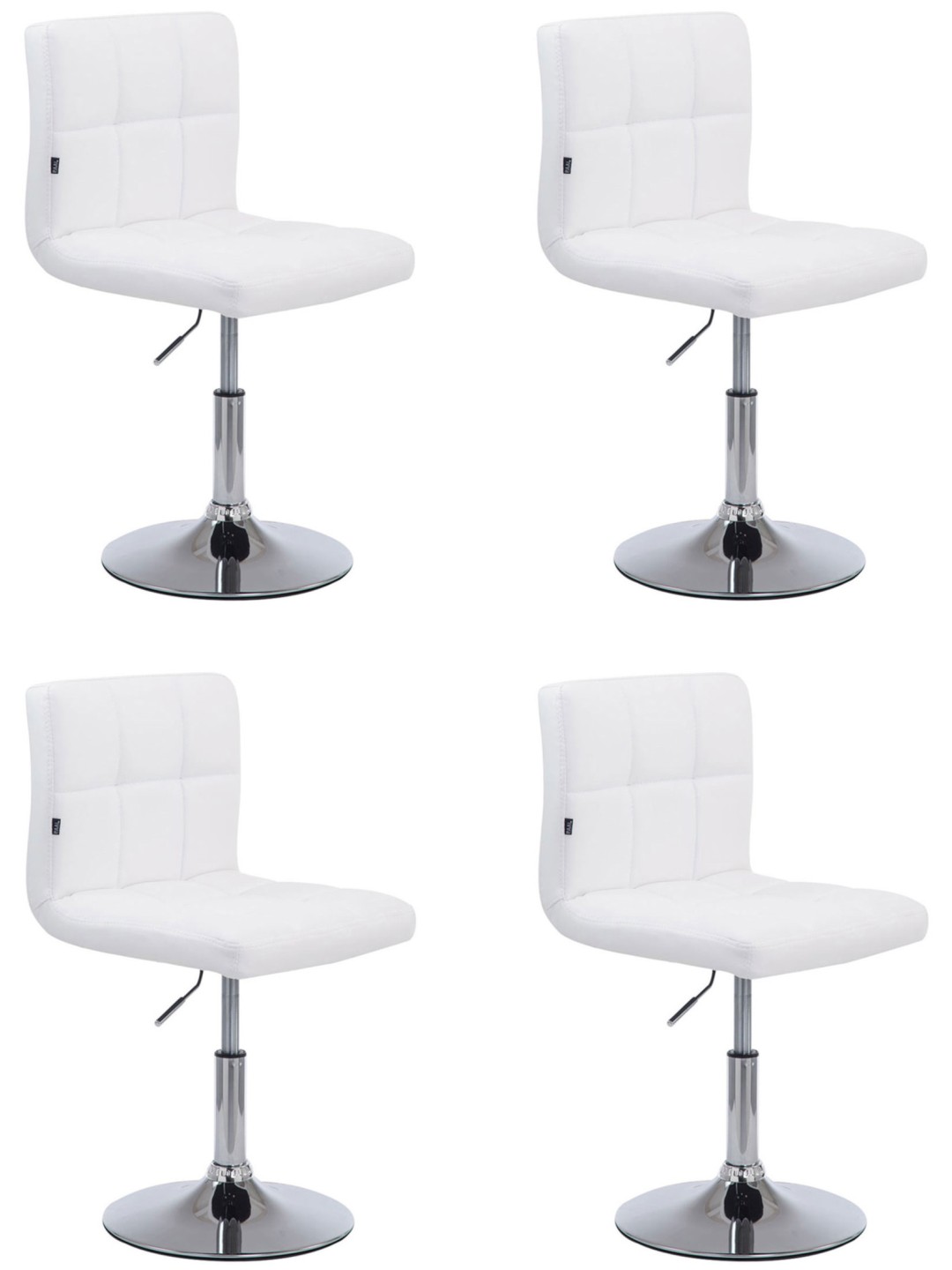 Lot de 4 tabourets de bar Palma V2, blanc