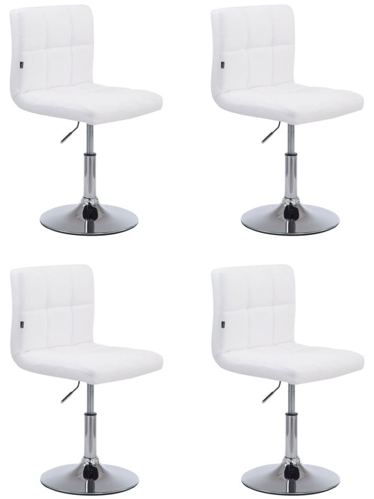 Lot de 4 tabourets de bar Palma V2, blanc