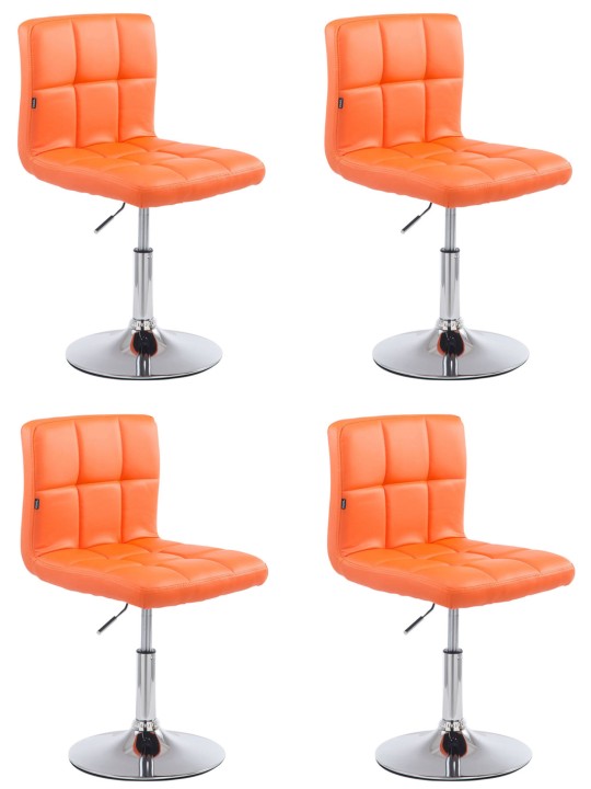 Lot de 4 tabourets de bar Palma V2, orange Lot de 4 tabourets de bar Palma V2, orange