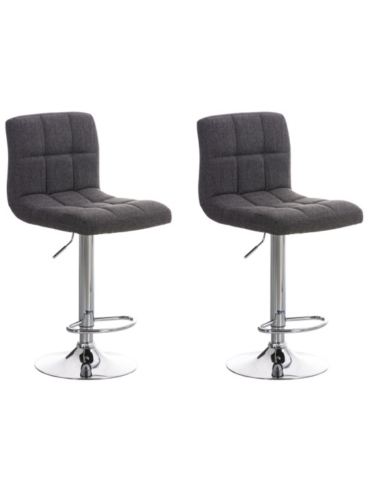 Lot de 2 tabourets de bar Pérou FABRIC C, gris clair