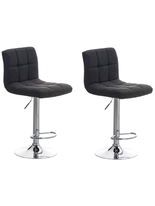 Lot de 2 tabourets de bar Pérou FABRIC C, gris foncé Lot de 2 tabourets de bar Pérou FABRIC C, gris foncé