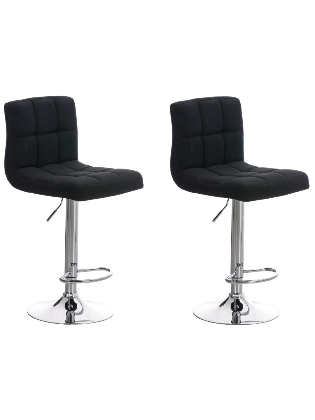 Lot de 2 tabourets de bar Pérou FABRIC C, noir