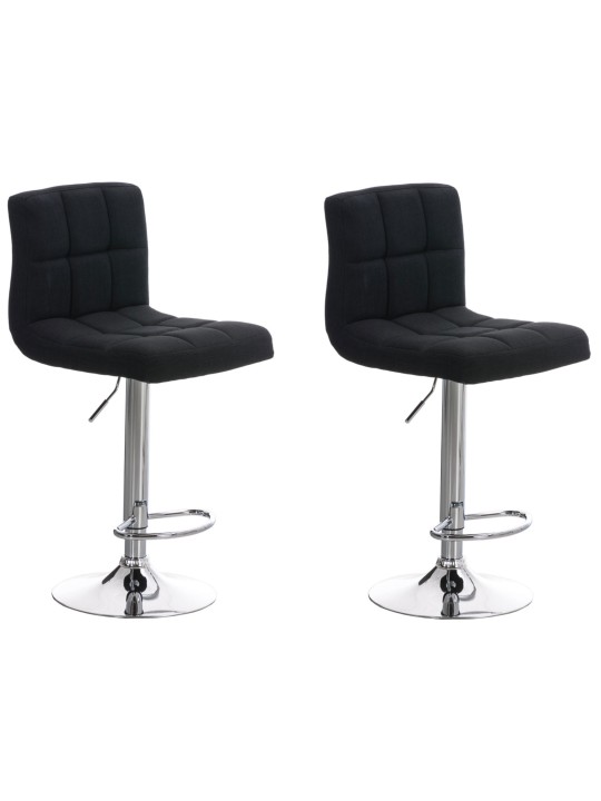 Lot de 2 tabourets de bar Pérou FABRIC C, noir