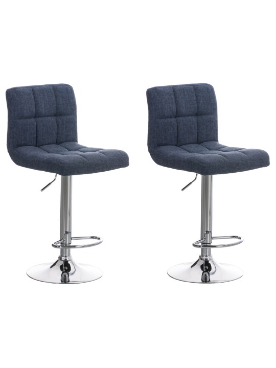 Lot de 2 tabourets de bar Pérou FABRIC C, bleu