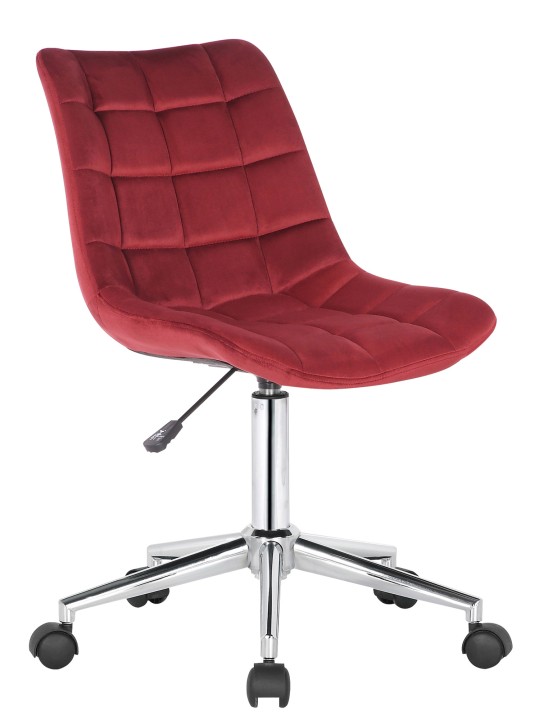Chaise de bureau Medford velours, rouge