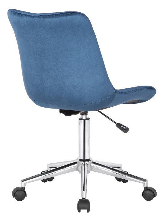 Chaise de bureau Medford velours, bleu
