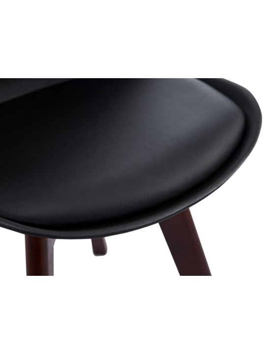 Lot de 4 chaises visiteurs Borneo V2 simili cuir noyer, noir Lot de 4 chaises visiteurs Borneo V2 simili cuir noyer, noir