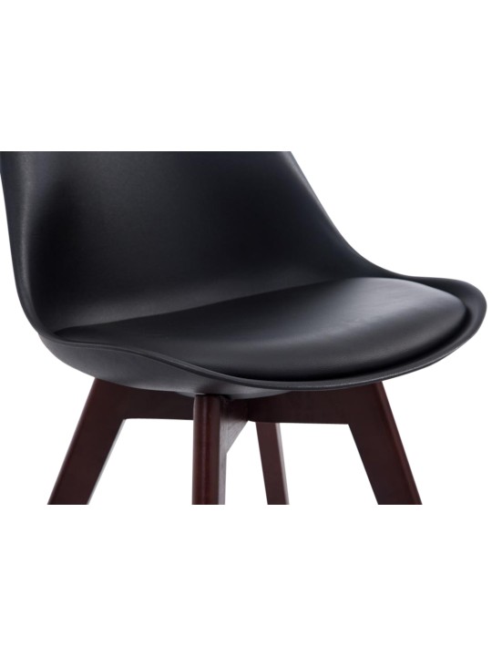 Lot de 4 chaises visiteurs Borneo V2 simili cuir noyer, noir Lot de 4 chaises visiteurs Borneo V2 simili cuir noyer, noir