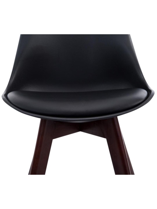 Lot de 4 chaises visiteurs Borneo V2 simili cuir noyer, noir Lot de 4 chaises visiteurs Borneo V2 simili cuir noyer, noir