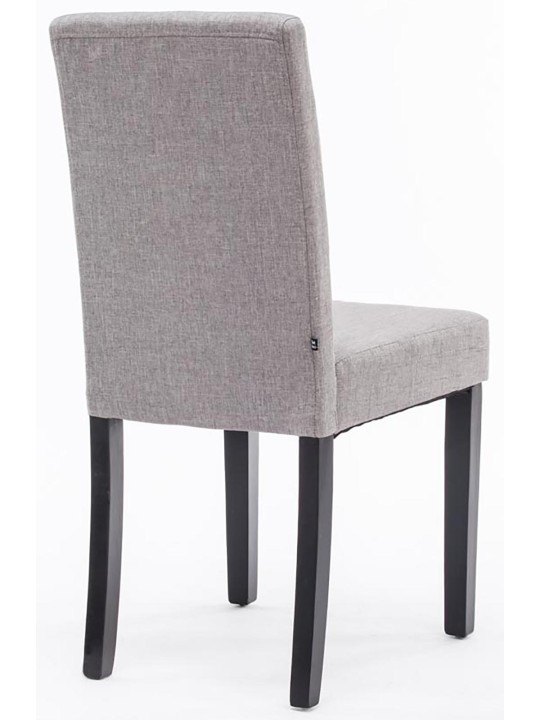 Lot de 2 chaises de salle à manger Ina tissu, gris clair