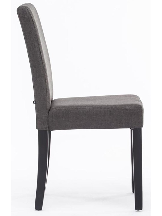 Lot de 2 chaises de salle à manger Ina tissu, gris foncé