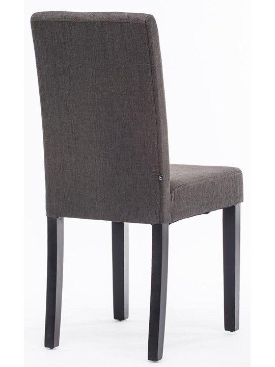 Lot de 2 chaises de salle à manger Ina tissu, gris foncé