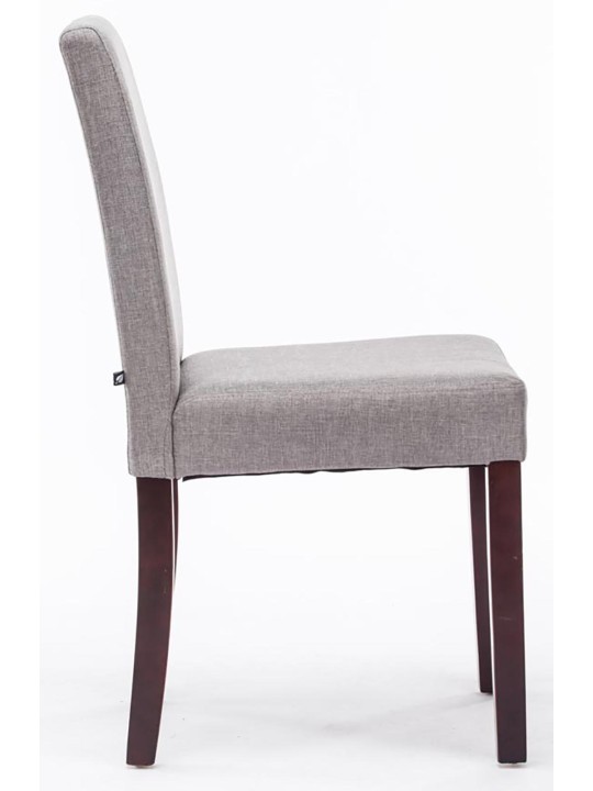 Lot de 2 chaises de salle à manger Ina tissu cappuccino, gris clair