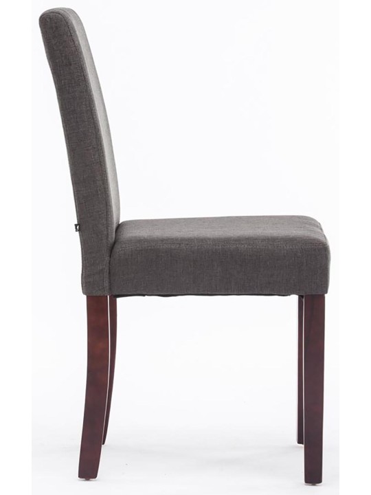 Lot de 2 chaises de salle à manger Ina tissu cappuccino, gris foncé