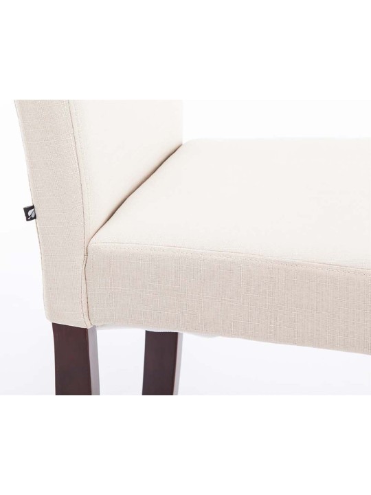 Lot de 2 chaises de salle à manger Ina tissu cappuccino, crème