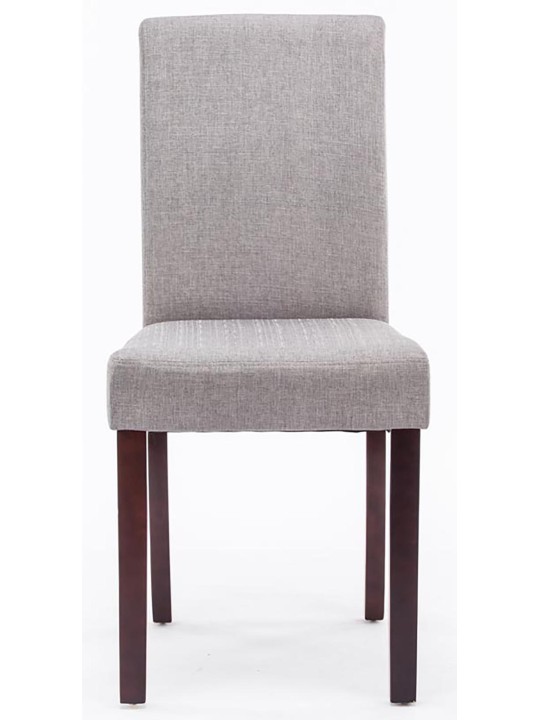 Lot de 4 chaises de salle à manger Ina tissu cappuccino, gris clair