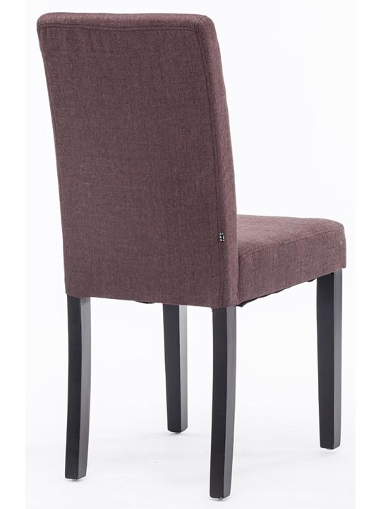Lot de 4 chaises de salle à manger Ina tissu, brun