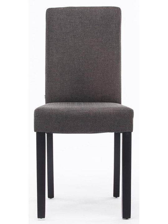 Lot de 4 chaises de salle à manger Ina tissu, gris foncé