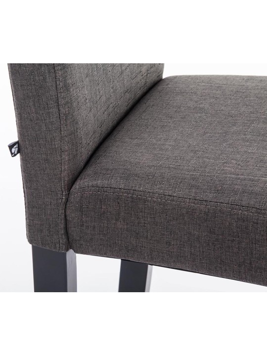 Lot de 4 chaises de salle à manger Ina tissu, gris foncé