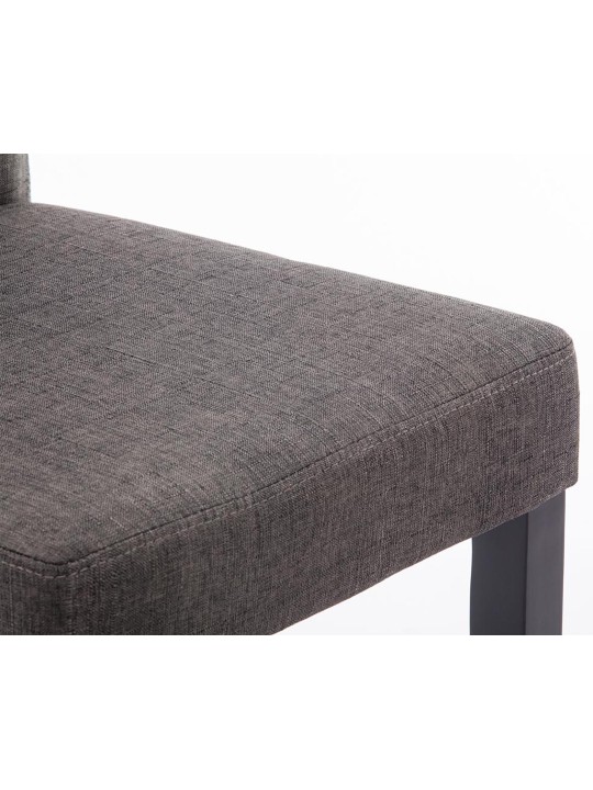 Lot de 4 chaises de salle à manger Ina tissu, gris foncé