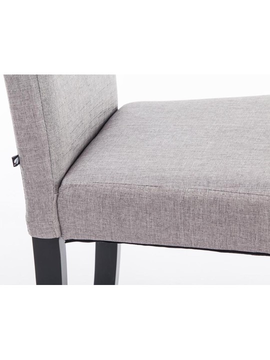 Lot de 4 chaises de salle à manger Ina tissu, gris clair