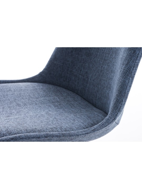 Chaise Pegleg Tissu Carré, bleu