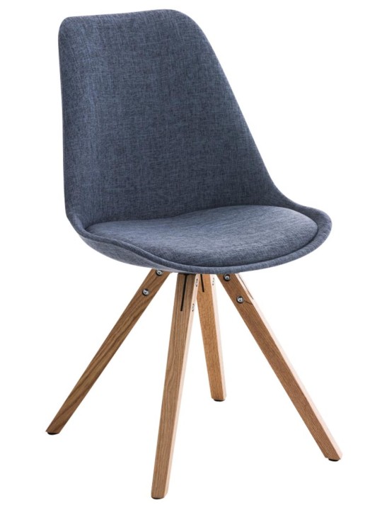 Chaise Pegleg tissu Square natura, bleu