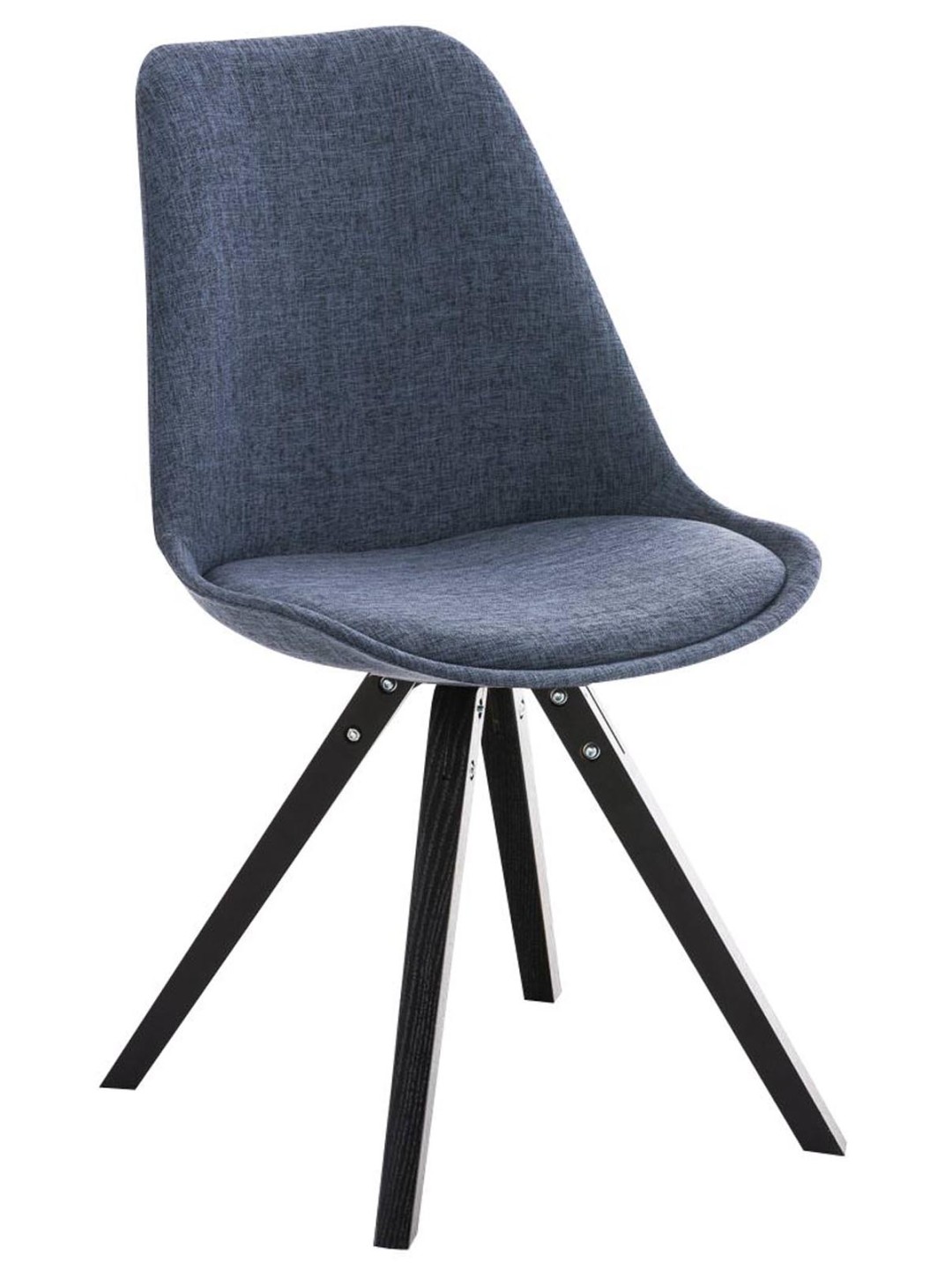 Chaise Pegleg Tissu Carré, bleu
