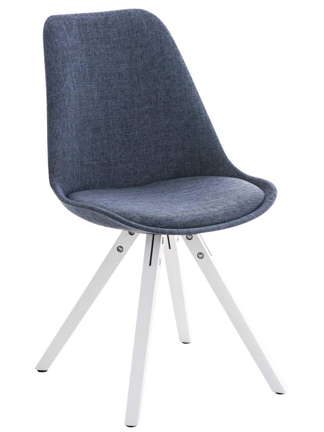 Chaise Pegleg Tissu Carré, bleu