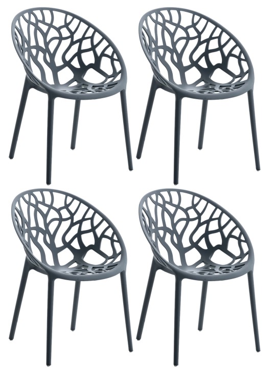 Ensemble de 4 chaises Hope, anthracite Ensemble de 4 chaises Hope, anthracite